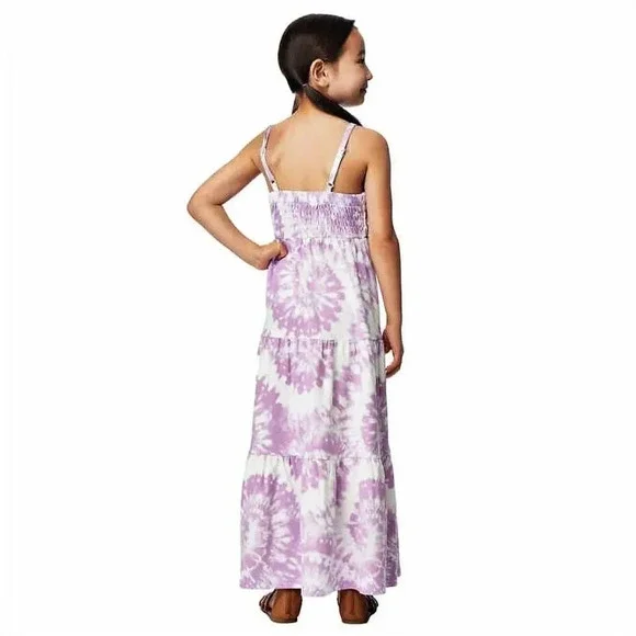#18 32 Degrees Cool Youth Tie Dye Maxi dress Purple White Size Medium 10/12 - Picture 3 of 10